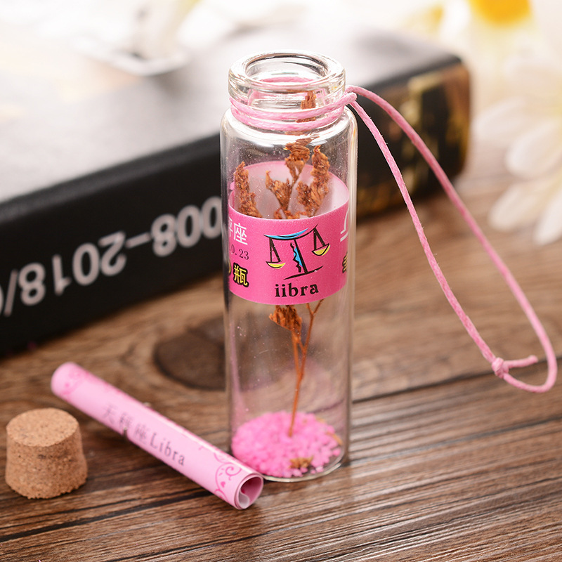 Small Cork glass bottle mini drift bottle wishing bottle cap creative home lucky bottle