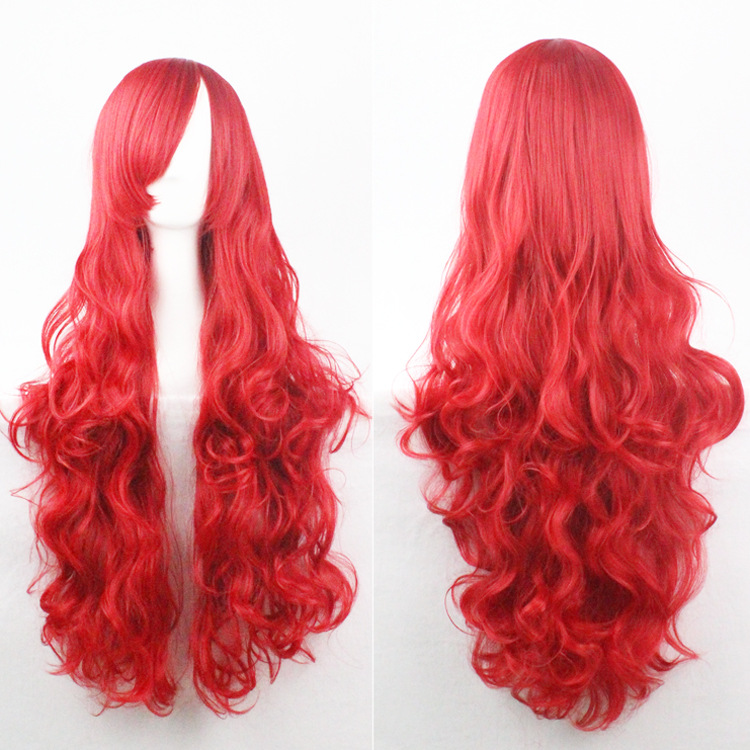 Wig COS wig 80cm long curly hair high temperature silk multicolor curly hair straight cartoon spot factory outlet