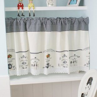 Finished short curtain floating window curtain factory wholesale pastoral half curtain bedroom partition curtain kitchen shade a generation of hair