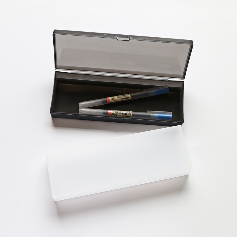 Japanese Style Simple Frosted Plastic Stationery Case Unprinted Grease Medium Size Pen Case Abrasives Processing Printing
