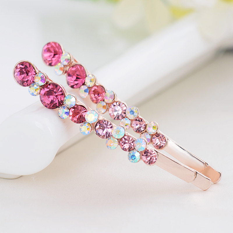 New Shiny Rhinestone Bow Style Pair Clip Korean Style Girl's All-match Hairpin One-word Bangs Clip Supply