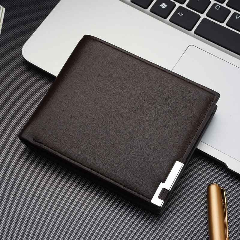 Cross-border hot new men's short wallet iron side Korean Youth Men's horizontal wallet trend card bag wholesale