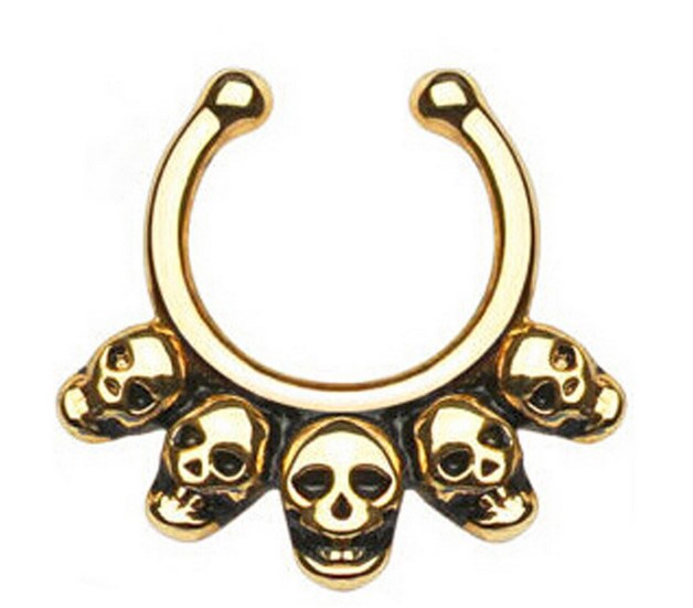 Manufacturers European and American diamond nose ring titanium steel nose ring stainless steel nose ring false nose ring C Rod nose nail puncture