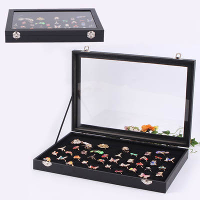 Feather 100 Ring Jewelry Box Ring Storage Display Box Ring Stall Counter Display Dust-proof Box Jewelry