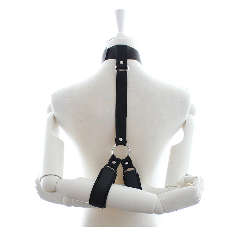 Factory adult supplies hand neck restraint belt fun alternative toys wholesale anti-back handcuffs tied sex products neck sleeve