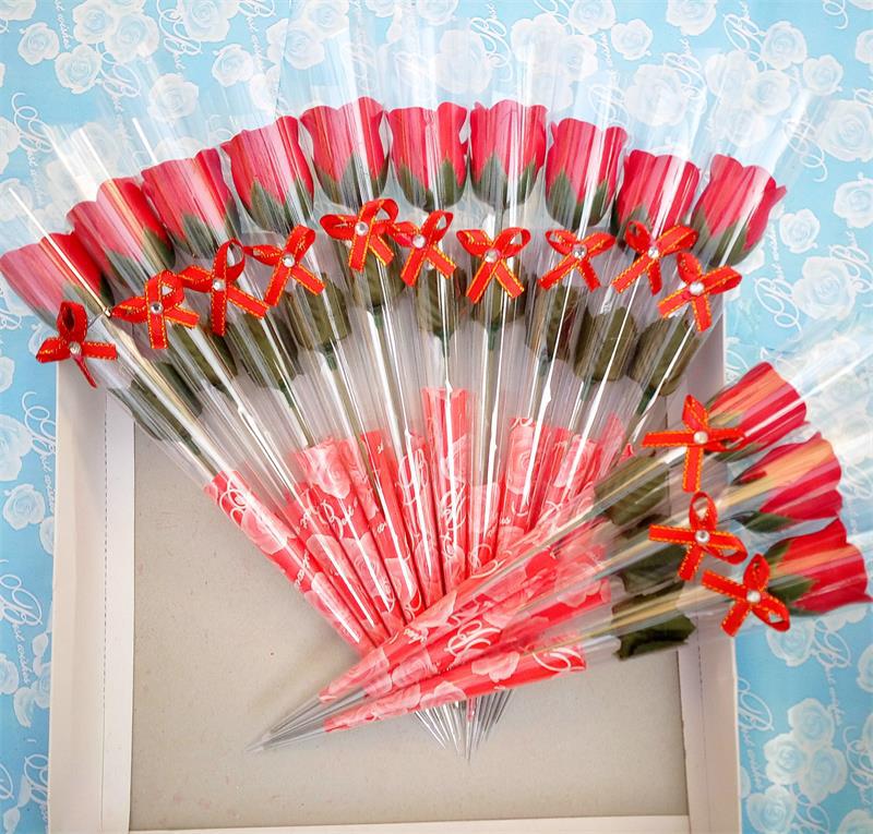 Factory wholesale simulation single rose soap flower creative soap flower practical Valentine's Day gift Rose soap