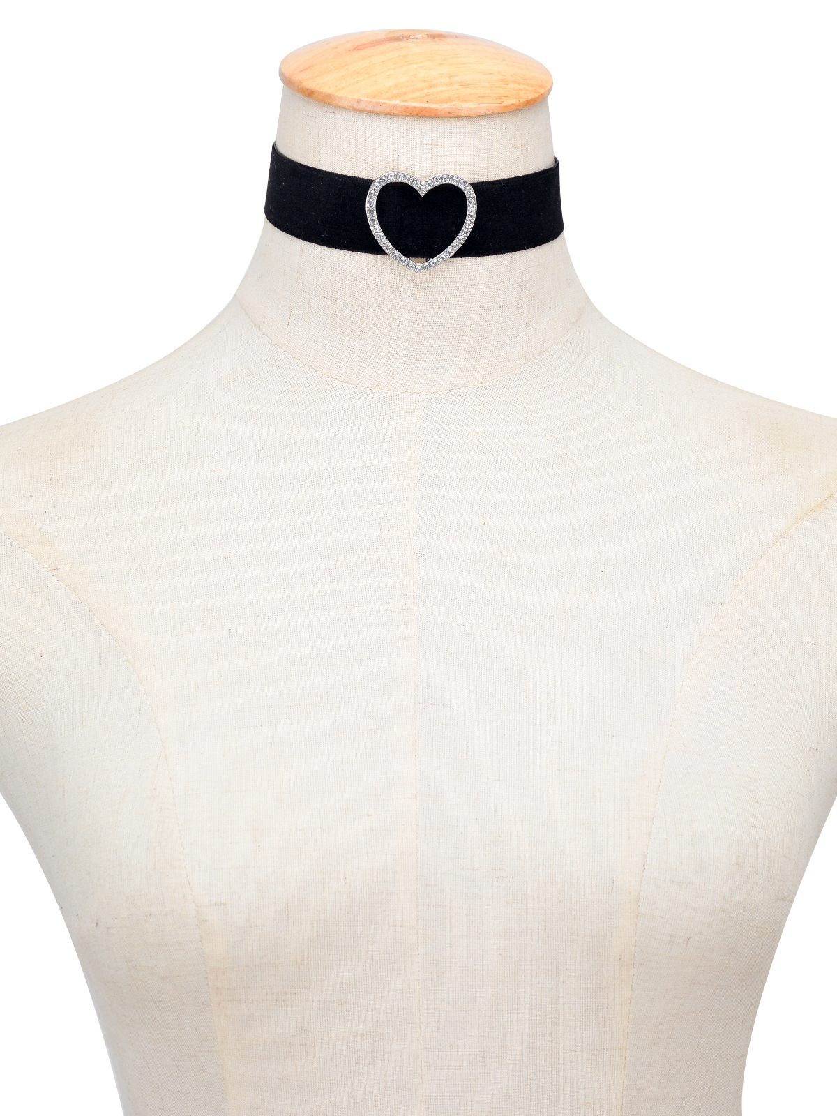 BA147 Fashion Necklace European and American New Foreign Trade Exaggerated Diamond-studded Peach Heart Fleece Simple Neck Chain Collar