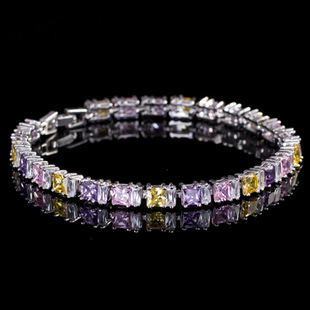 Korean Korean version of fashion AAA vermiculite bracelet Simple bride accessories Plated Platinum Platinum Live