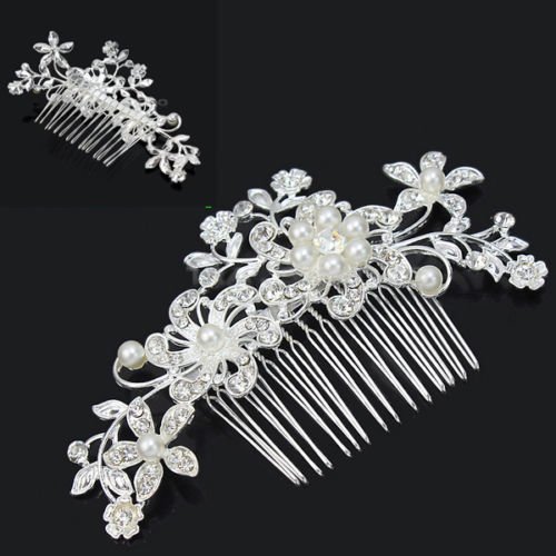 Popular bridal hair comb wedding dress hair accessories headdress wedding accessories rhinestone coil hair plug hair comb pearl hair comb