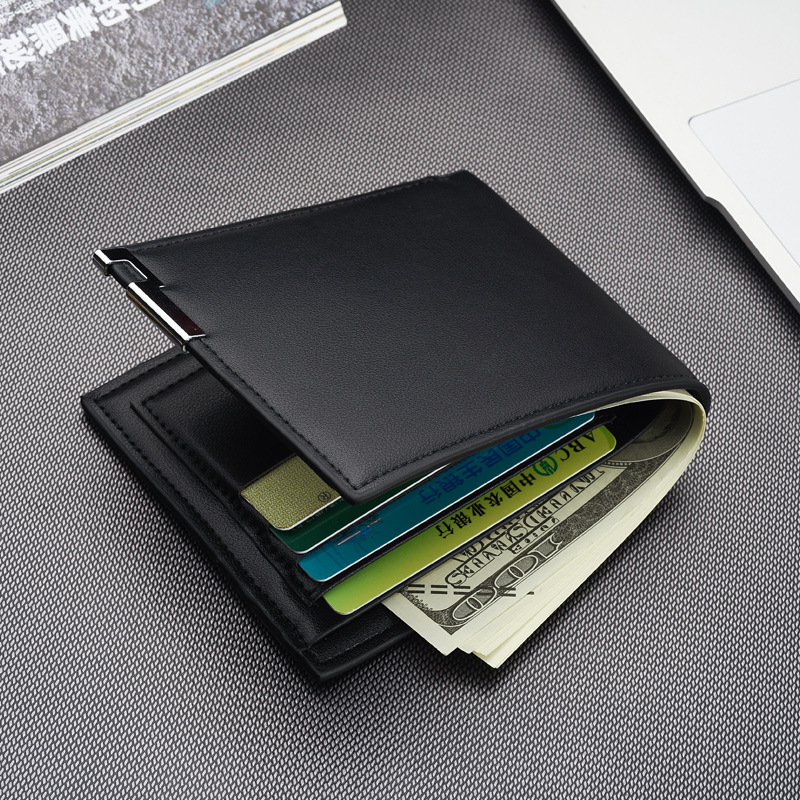 Cross-border hot new men's short wallet iron side Korean Youth Men's horizontal wallet trend card bag wholesale