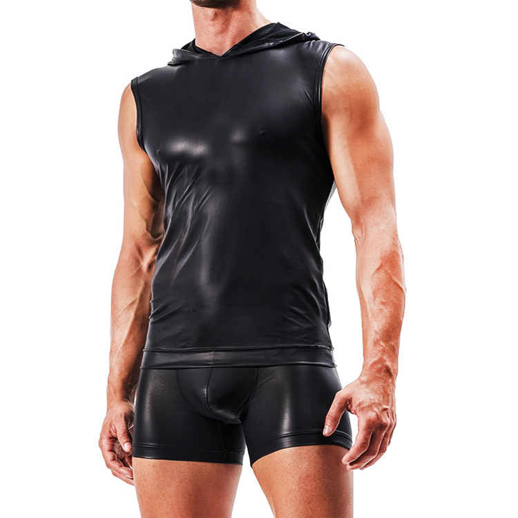 Men's imitation leather vest sexy sexy suit underwear casual patent leather a generation of hair