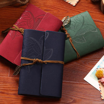 A6 leather loose-leaf notebook leaf notebook strap notepad carry-on book travel Ledger sub-business record