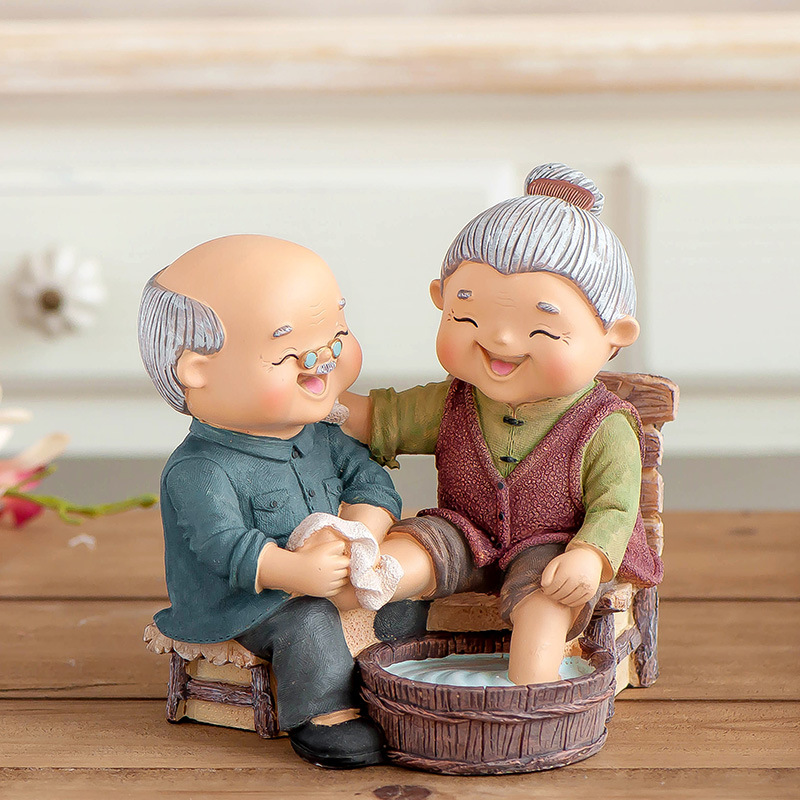 Original Old People Decoration Nightlight TV Cabinet Living Room Resin Decoration Creative Wedding Birthday Gift