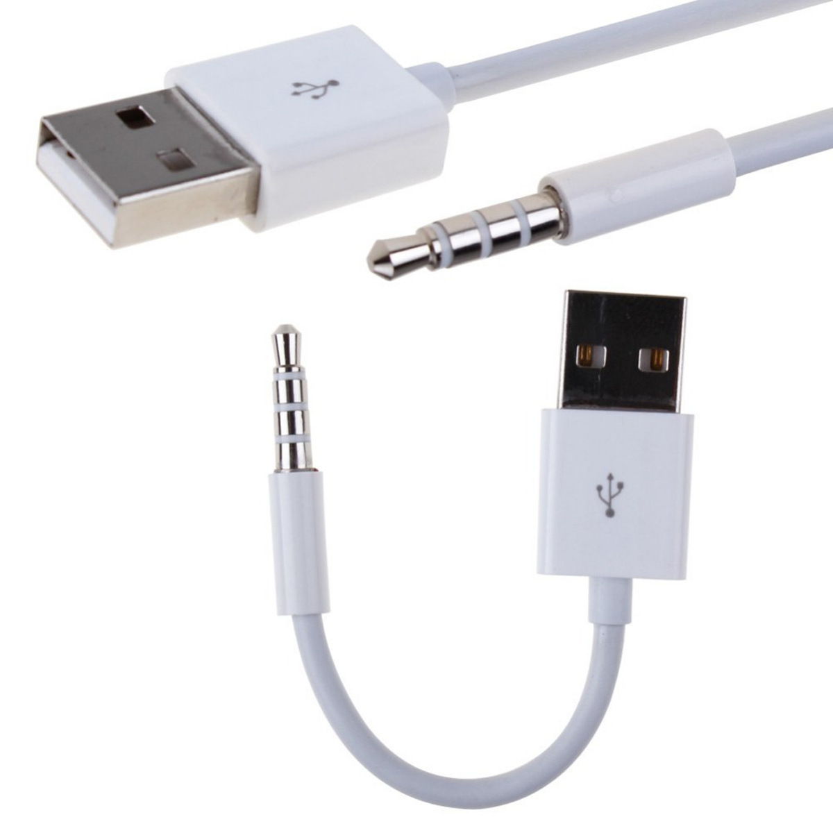 3.5 Revolution USB revolution Connection usb to 3.5mm audio clip line conversion line mp3 earphone charging 15cm