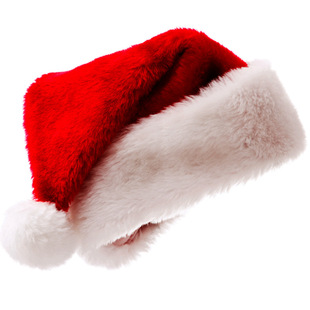 Tingzhi Christmas Costume Dress Up Plush Thickened High-end Christmas Hat Short Plush Christmas Hat Adult