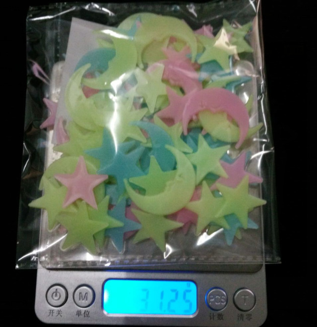 [Tongle luminous] 2.6cm luminous star wall stickers three-dimensional star fluorescent wall stickers loop luminous wholesale