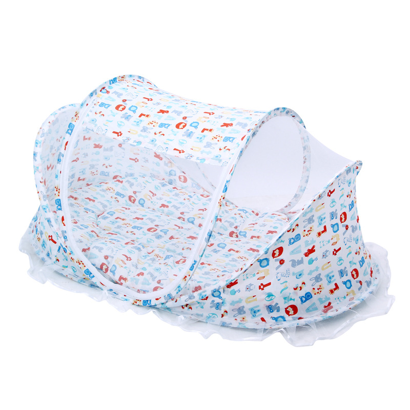 Cross-border 2022 popular foldable mosquito net solid color no installation mosquito net foldable storage convenient single and double mosquito net