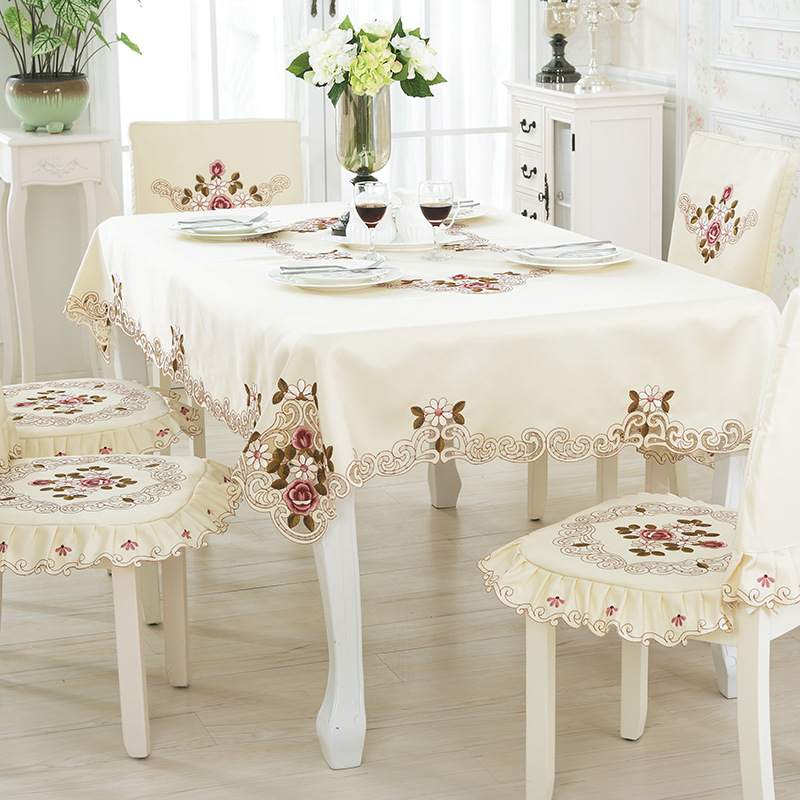 220 European embroidered table cloth chair cover fabric table flag decoration tea table cloth home tablecloth factory wholesale