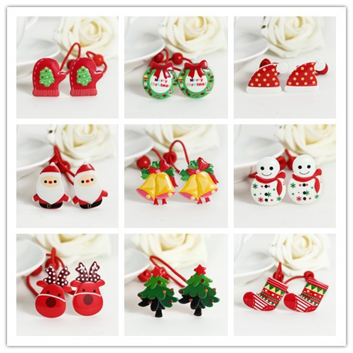 Children's Christmas Series Hair Accessories Hair Rope Girls Christmas Hat Tree Mickey New Year Holiday Party One Price