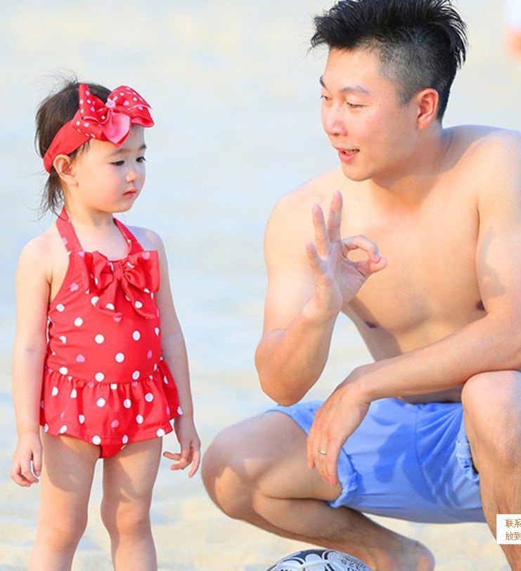 Ollie same swimsuit peach heart children's one-piece dress swimsuit young children's baby girls' hot spring swimsuit