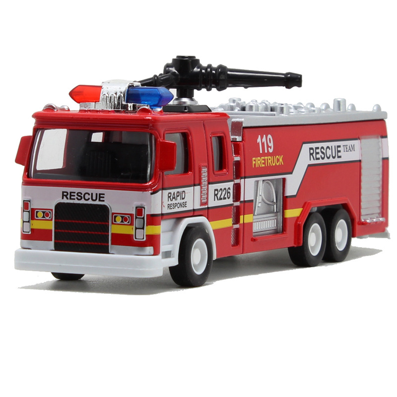 New alloy car fire truck fire fighting toy model light music Huili children's toy car manufacturers wholesale