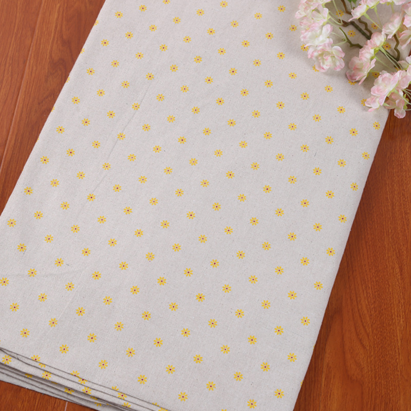 [Factory direct supply] DIY Daisy printing cotton and linen fabric blended fabric sofa curtain linen printing