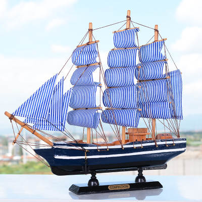 Mediterranean wooden sailboat model creative pirate ship wooden craft decoration ornaments wholesale student gift