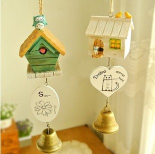 Resin Crafts Wind Chimes zakka Cartoon Wind Chimes Doll Bell Pendant Wish Home Creative Gift Hanging Ornaments