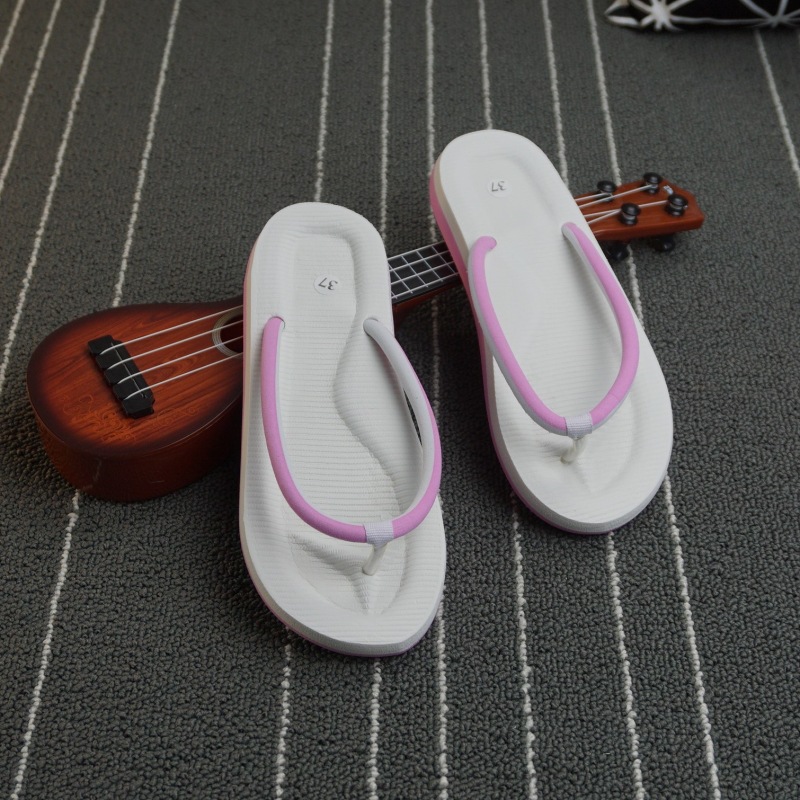 2023 Korean-style Simple ins Couple's Flip-flops Men's Round-striped Colorblock Fashionable Holiday Beach Anti-slip Sandals