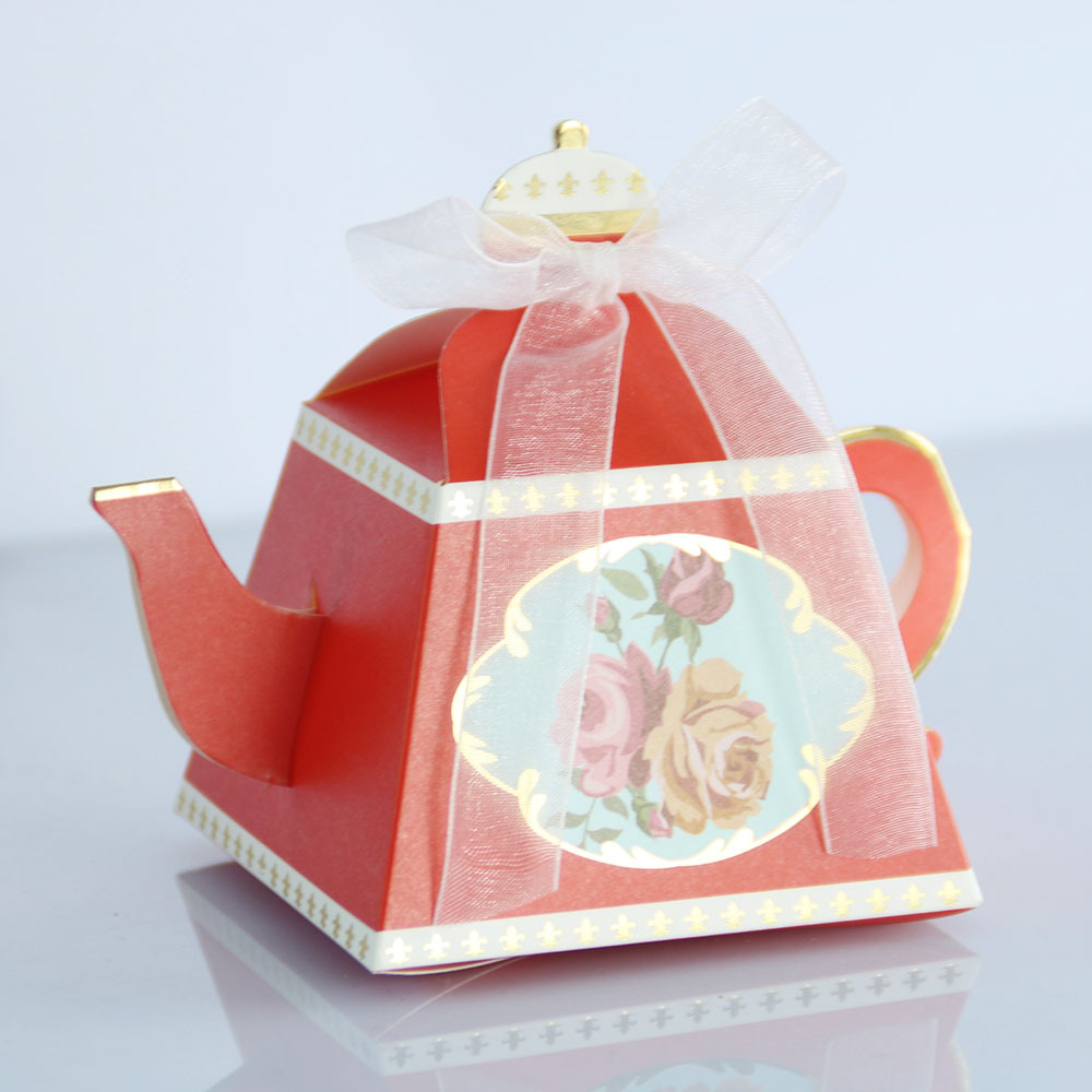 New creative bronzing European-style royal teapot candy box vintage candy box personality afternoon tea cake box
