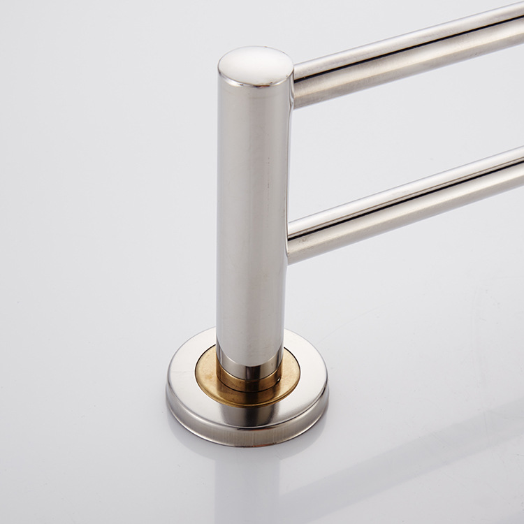 Stainless Steel Single and Double Rod Towel Rack Towel Bar Movable Bath Towel Rack Movable Hanger Support Size Cutting
