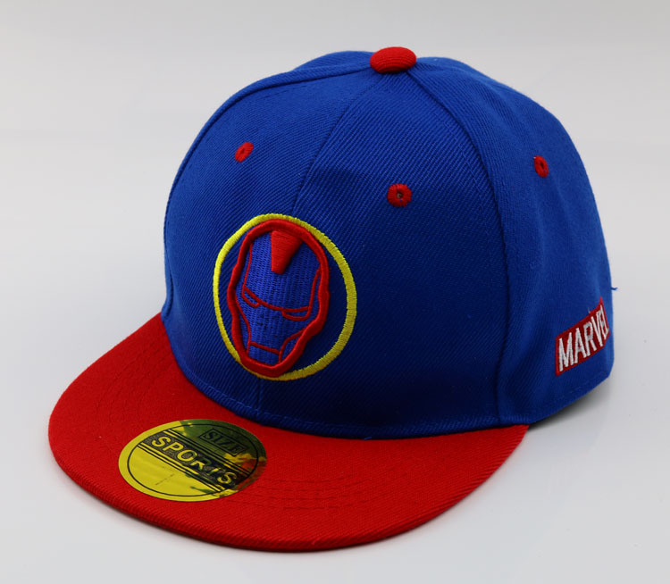 Iron Man hip hop cap foreign trade Korean tide embroidery hip-hop baseball cap spring and summer children's hat wholesale F749