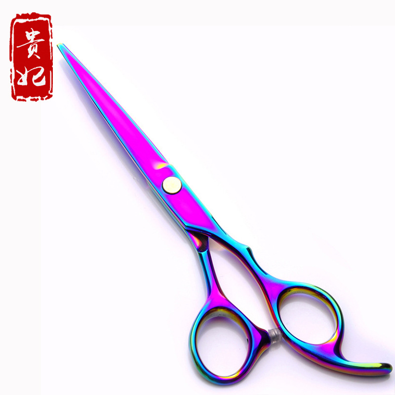 [Sanmu scissors] hairdressing scissors barber shop scissors colorful teeth scissors stainless steel teeth scissors wholesale