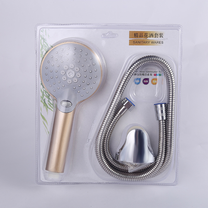 Factory wholesale shower set plating nozzle blister three-piece ABS multifunctional shower nozzle