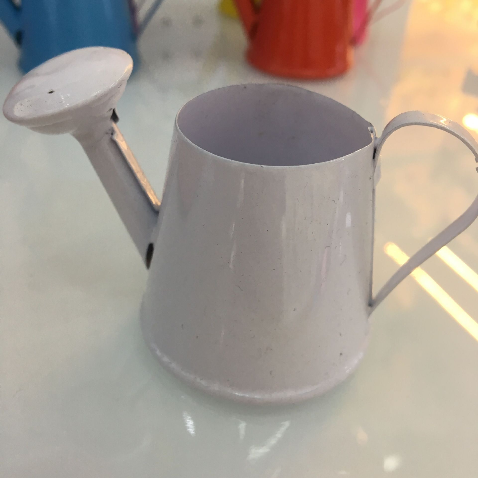 Color mini ultra-small watering kettle iron flower household decorative keg spot supply
