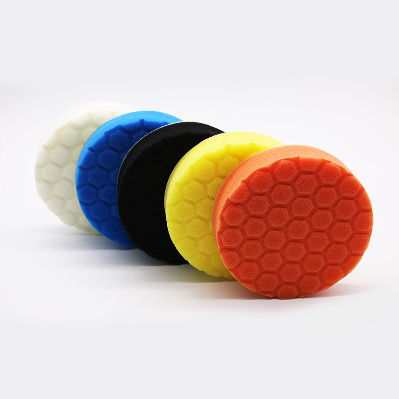 Wool car polishing and waxing sponge disc hexagonal indentation water chestnut polishing disc set reduction disc 34567 inch