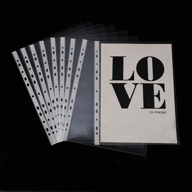 11 hole file bag A4 transparent loose-leaf inner page bag 3 hole 4 hole folder storage protective film File bag wholesale