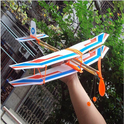 Rubber band power double wing gliding aircraft rubber band power aircraft wholesale helicopter model DIY Assembly