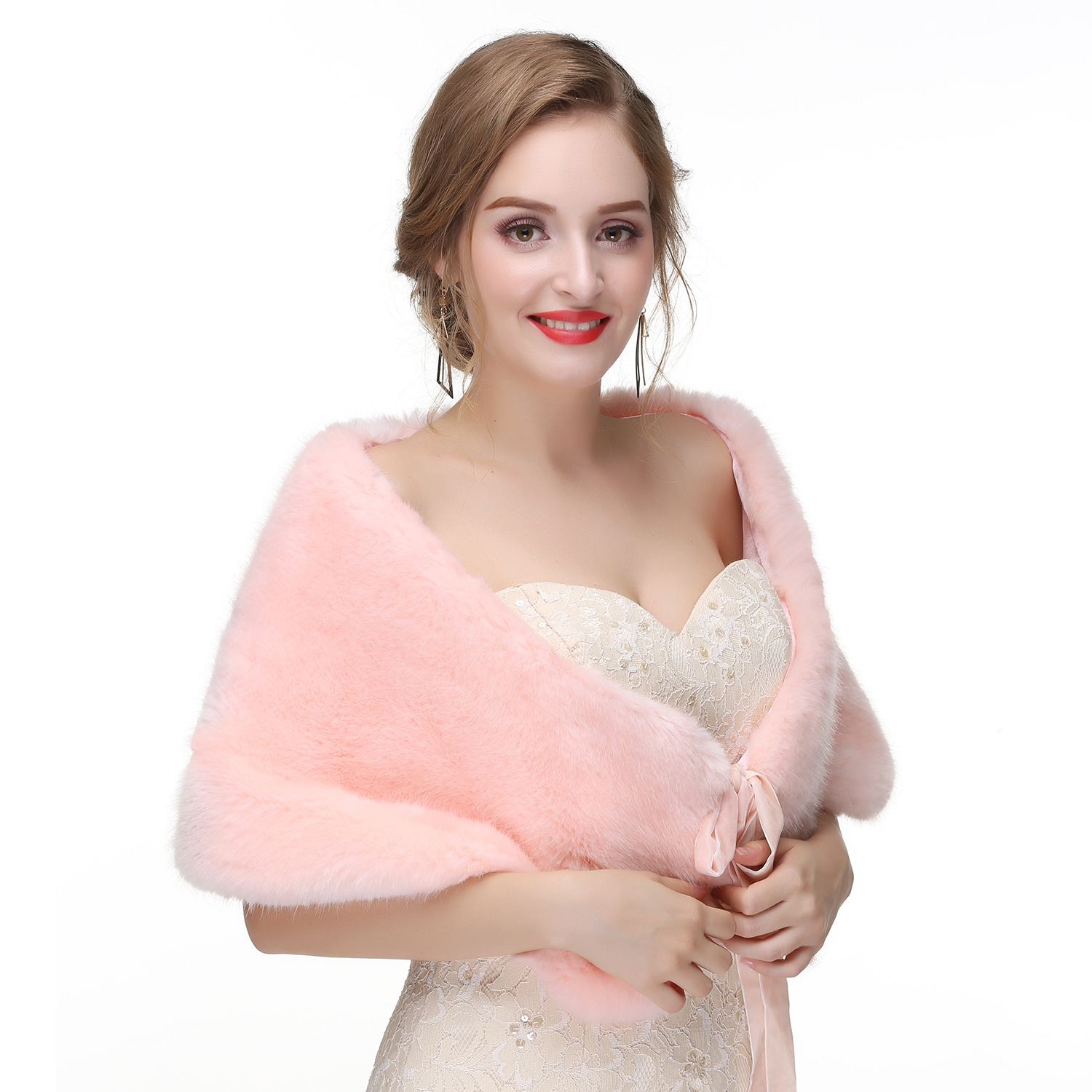 Amazon bridal winter warm fur shawl European and American high-grade fur wedding dress fox fur waistcoat