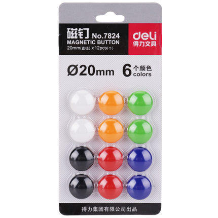 deli Stationery deli 7824 magnetic nail whiteboard magnetic fixed magnetic buckle magnet 20mm 12 PCs/bag