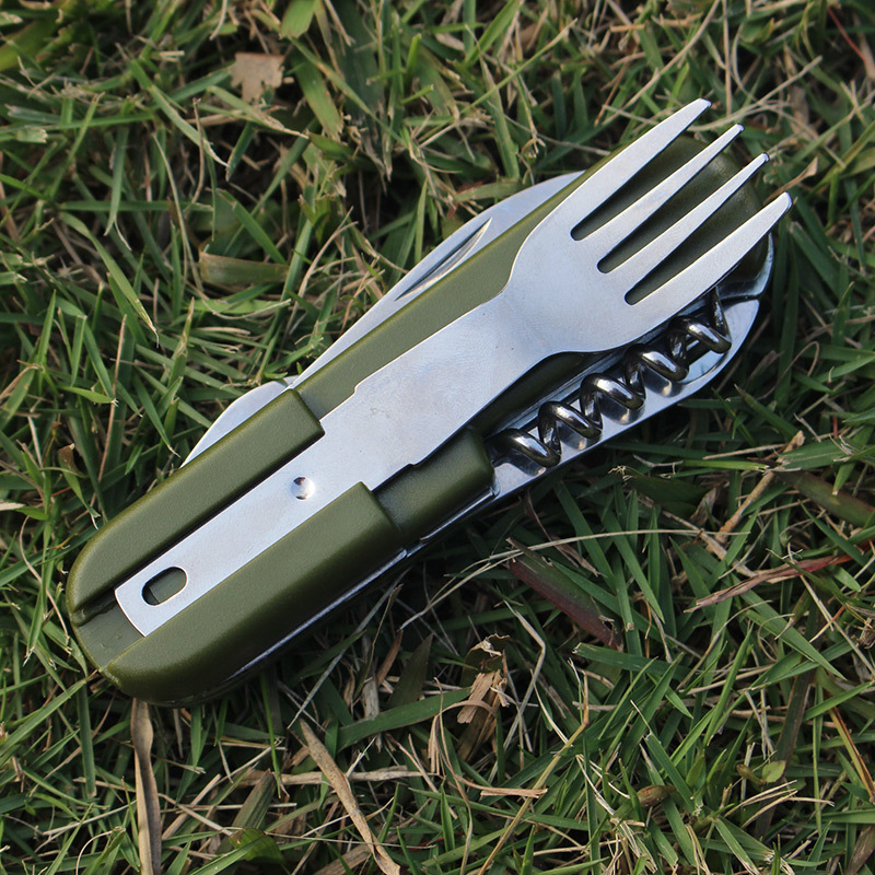 Mini sharp scraper portable tableware outdoor multifunctional folding knife picnic bottle opener AT6364 one-piece delivery