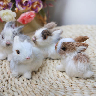 Simulation bunny boutique mini set four rabbits high-end handmade crafts jewelry gifts birthday gifts wholesale