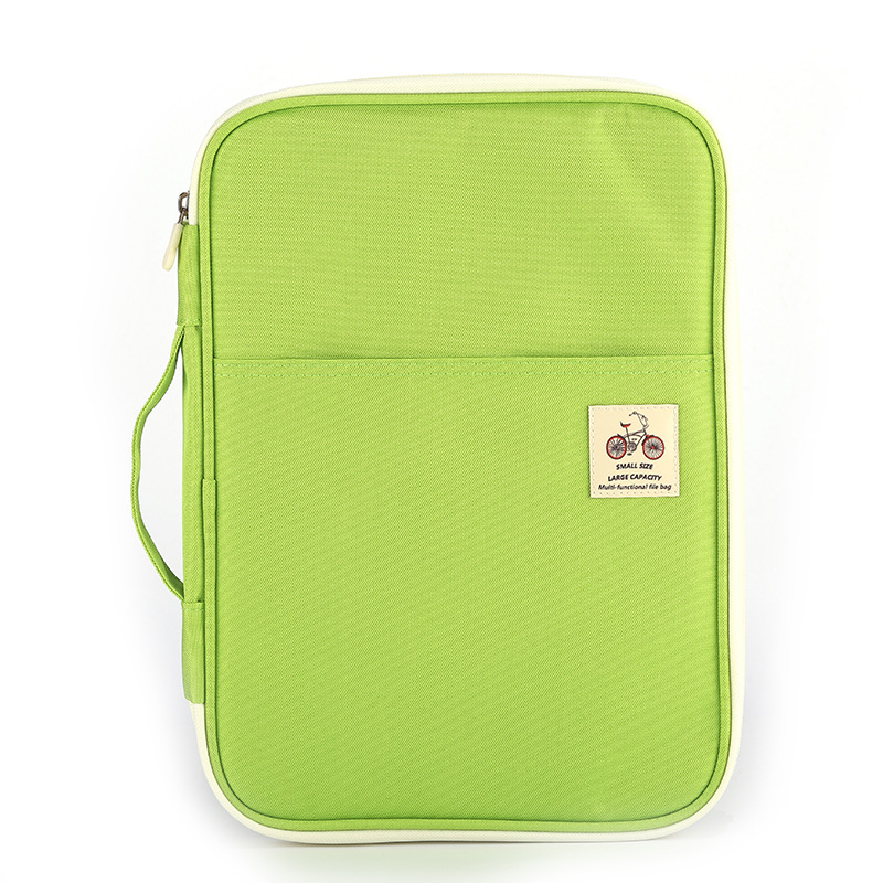 New zipper multifunctional A4 file bag storage bag portable iPad computer bag waterproof Oxford cloth office materials