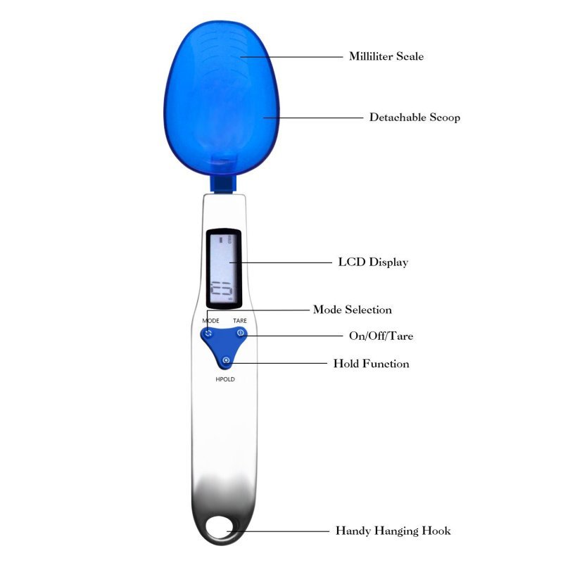 New three spoon electronic scale 0.1g spoon scale kitchen scale electronic spoon scale 500g support ingredients scale