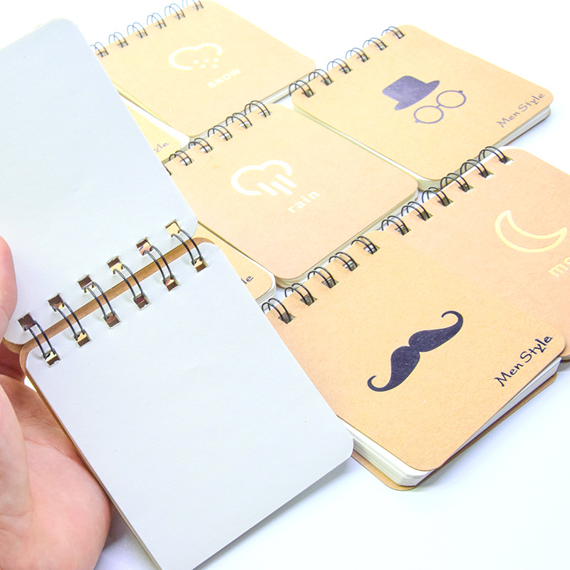 Creative Korea stationery black gilded beard coil notebook graffiti notes small notebook wholesale