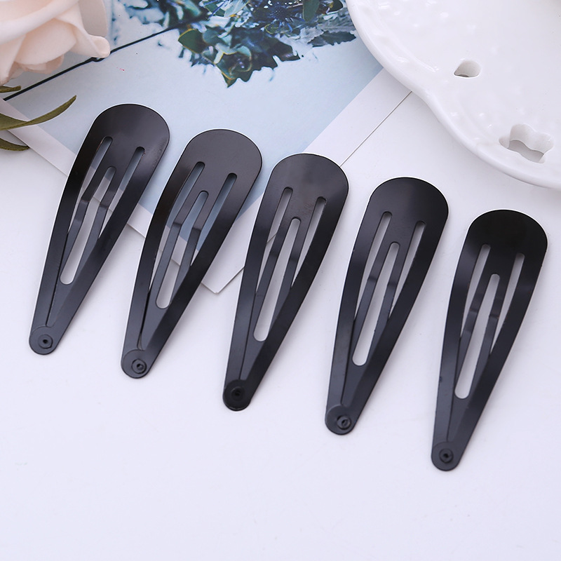 Cross-border Amazon Frosted drop clip metal hair clip hair accessories DIY headdress accessories black BB clip length 50mm