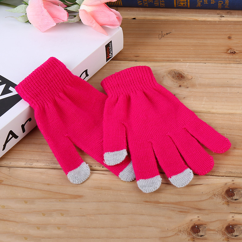 version of autumn and winter touch screen gloves men and women can touch screen gloves wool warm mobile phone game magic gloves