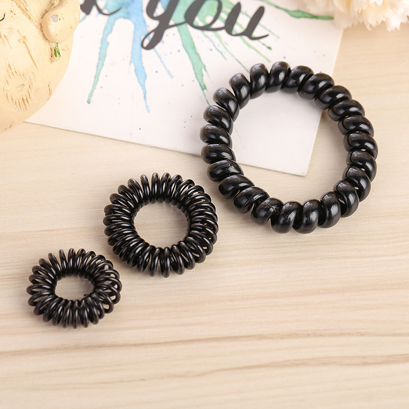 Candy color telephone line Hair ring elastic coil hair band headdress small telephone line hair rope hair accessories wholesale