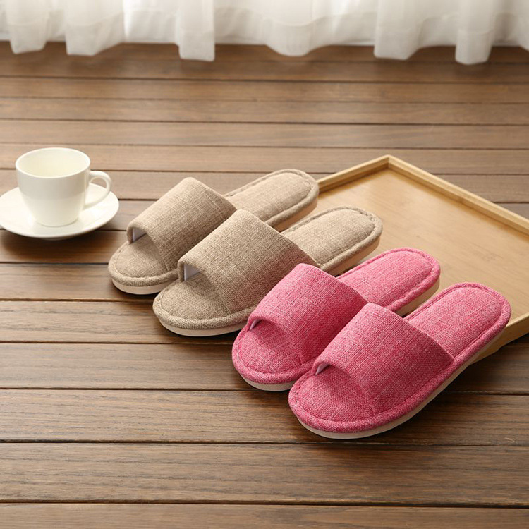 Strict selection of new spring and autumn handmade slippers for men and women home indoor warm leisure floor non-slip comfortable linen slippers