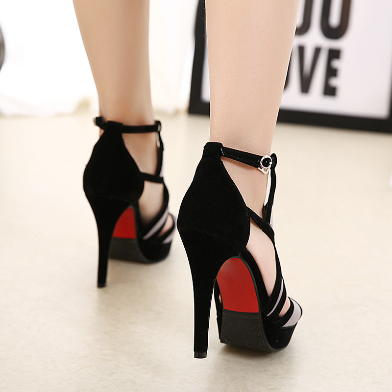 2017 summer new European and American foreign trade fashion high-heeled waterproof table Joker temperament women's shoes sandals hy322-13